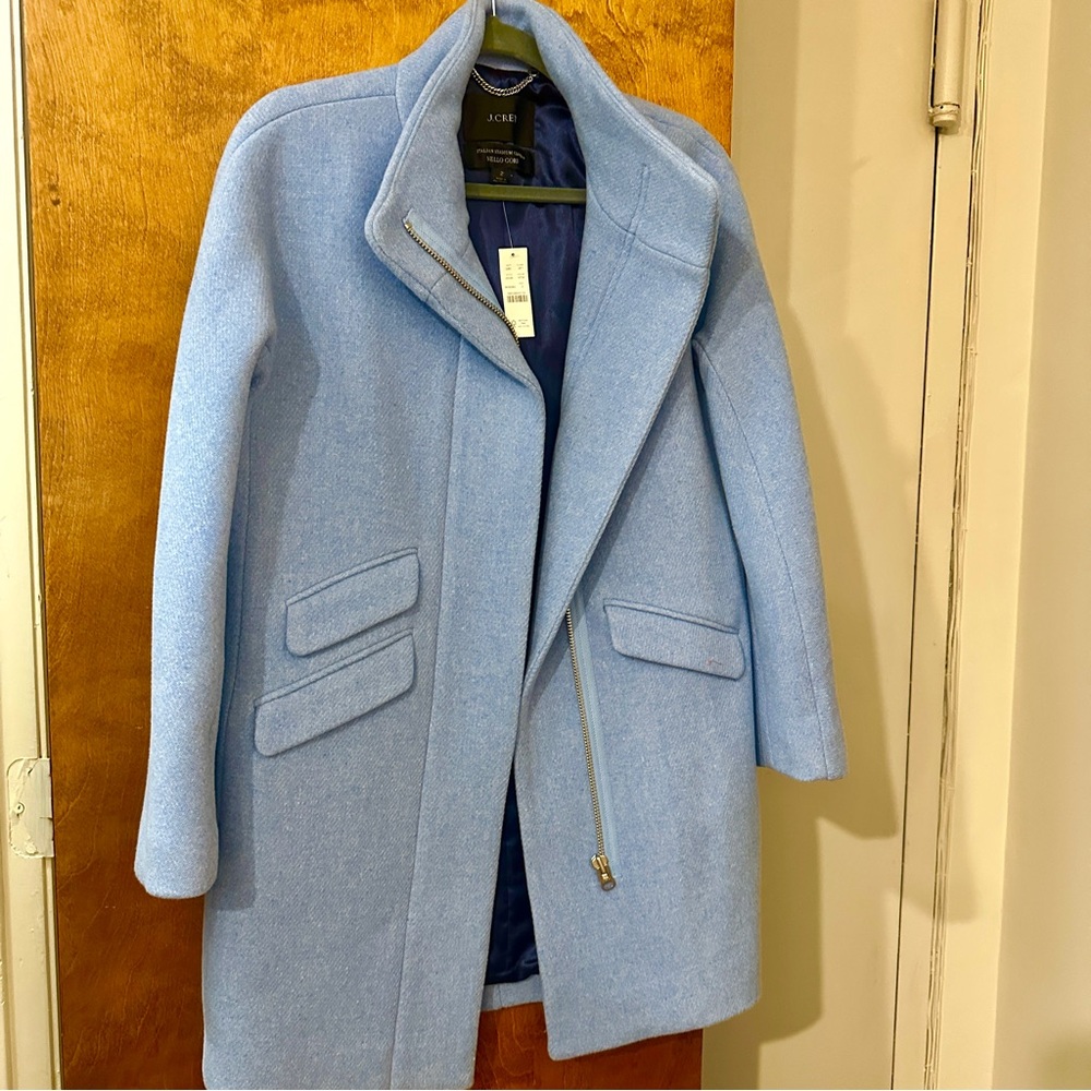 J. Crew Women's Blue Wool Coat